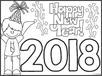 350x263 Freebie} Happy New Year Coloring Sheet Takvim