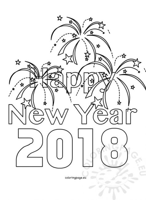 476x650 Happy New Year 2018 Coloring Pages