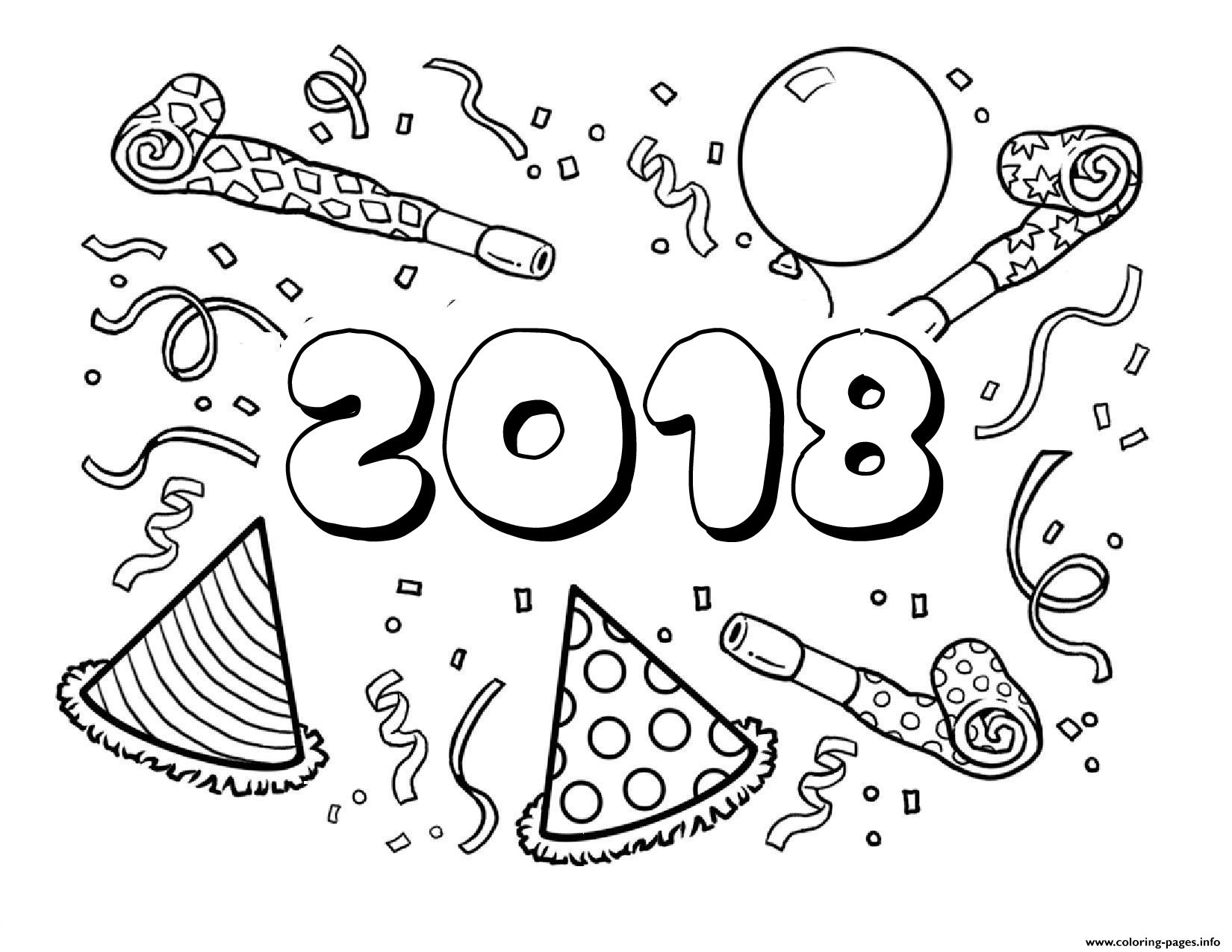 1650x1275 2018 Happy New Year Coloring Pages Printable