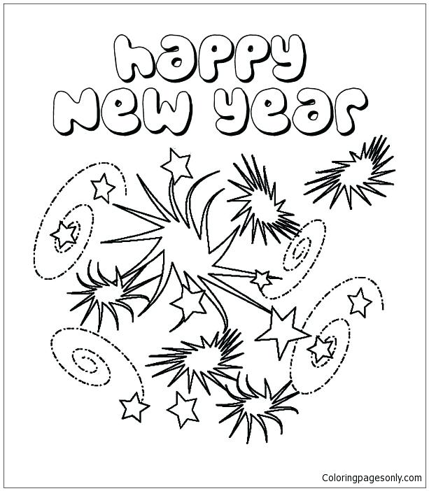 613x702 Firework Coloring Pages New Years Eve With Lots Of Firework