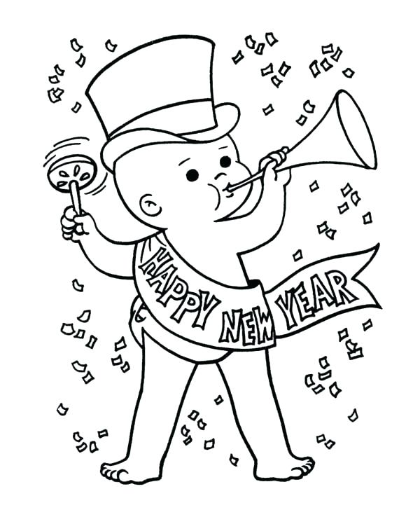 New Years Eve Coloring Pages Printable