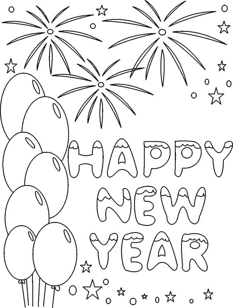 768x1014 Printable New Year Coloring Pages Happy New Year Coloring Page New