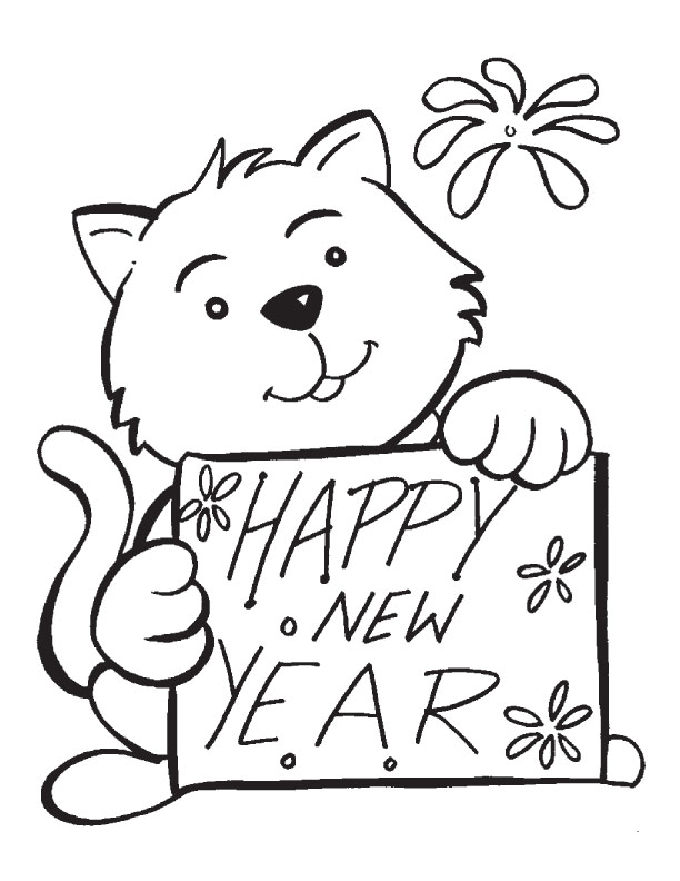 612x792 Happy New Year Coloring Pages 2018