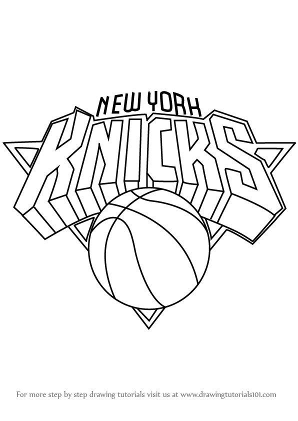 596x842 Learn How To Draw New York Knicks Logo (Nba) Step By Step