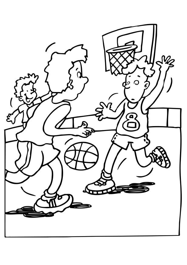 616x872 Basketball Court Coloring Pages
