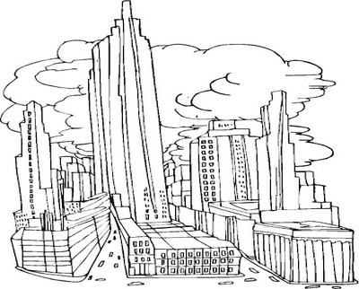 400x322 Dorable New York City Skyline Coloring Pages Sketch