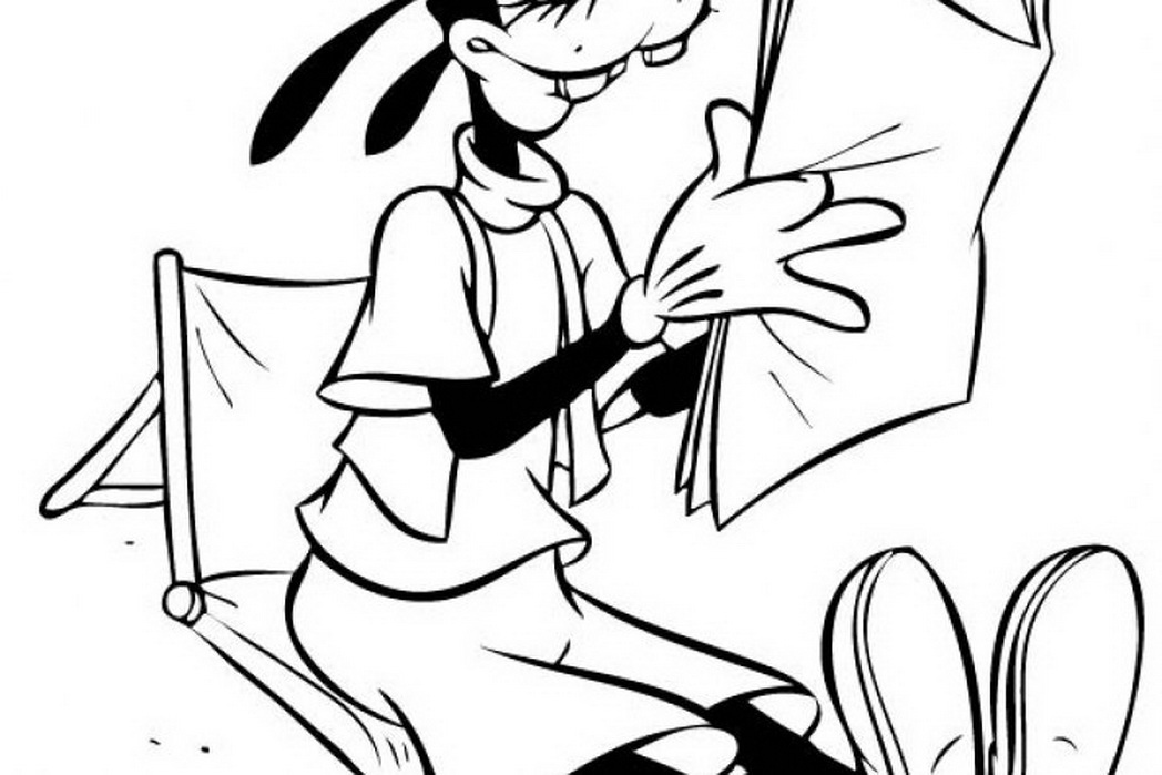 1048x699 Coloring Page Pages Goofy Reading Newspaper 451970 Coloring