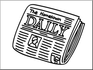 304x229 Clip Art Basic Words Newspaper (Coloring Page) I
