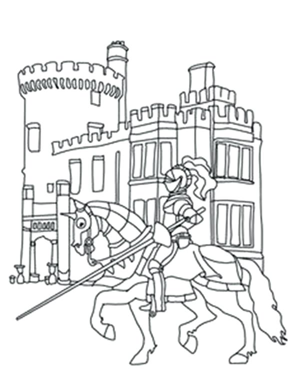 600x773 Lego Knights Coloring Pages Knights In Front Of Castle Coloring