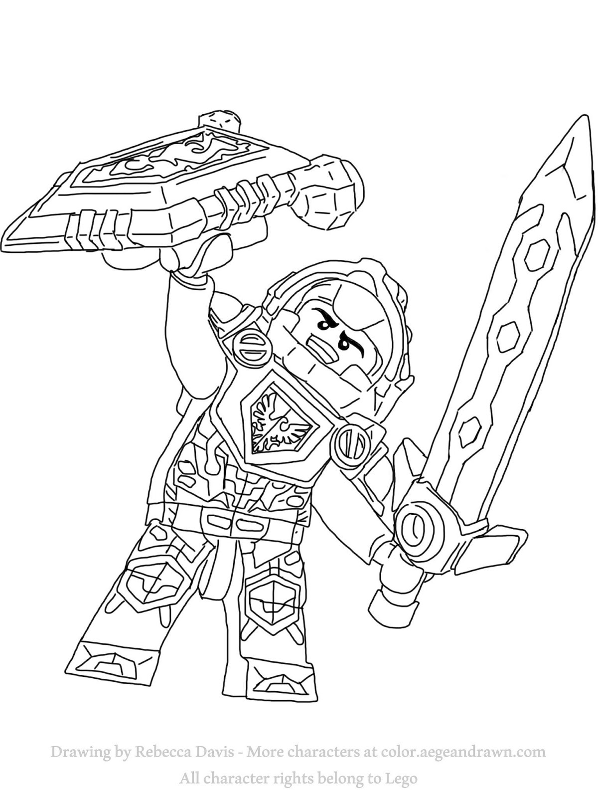 1200x1600 Nexo Knights Coloring Pages Aegean Drawn