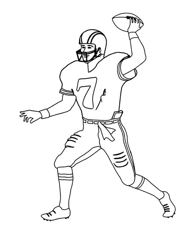 600x764 Player Number 7 In Nfl Coloring Page Color Luna