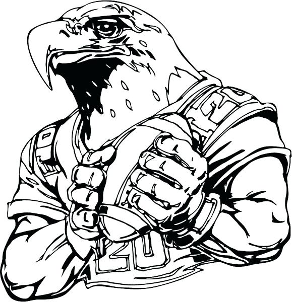 579x600 Football Coloring Pages And Football Mascots Coloring Pages