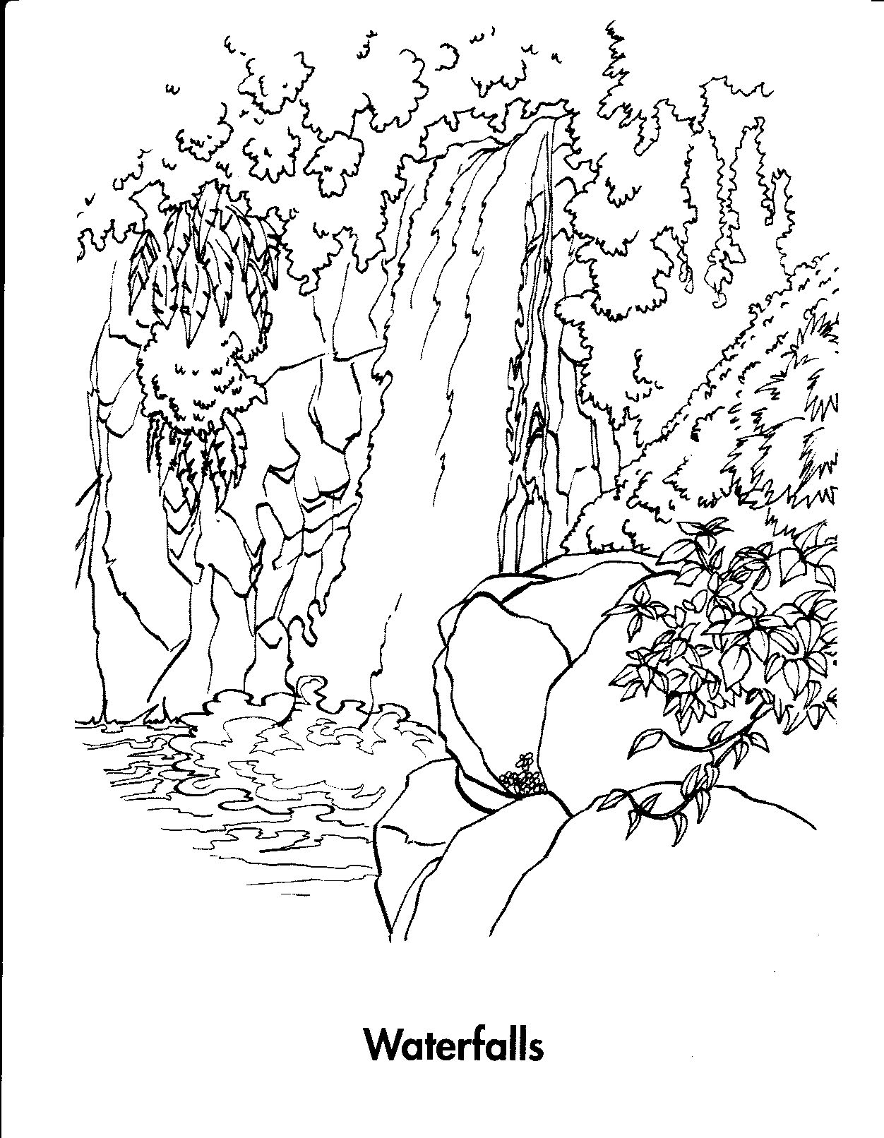 1252x1612 Niagara Falls Coloring Page