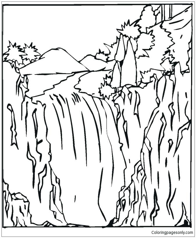 673x814 Niagara Falls Coloring Pages Waterfall 2 Page Free Online