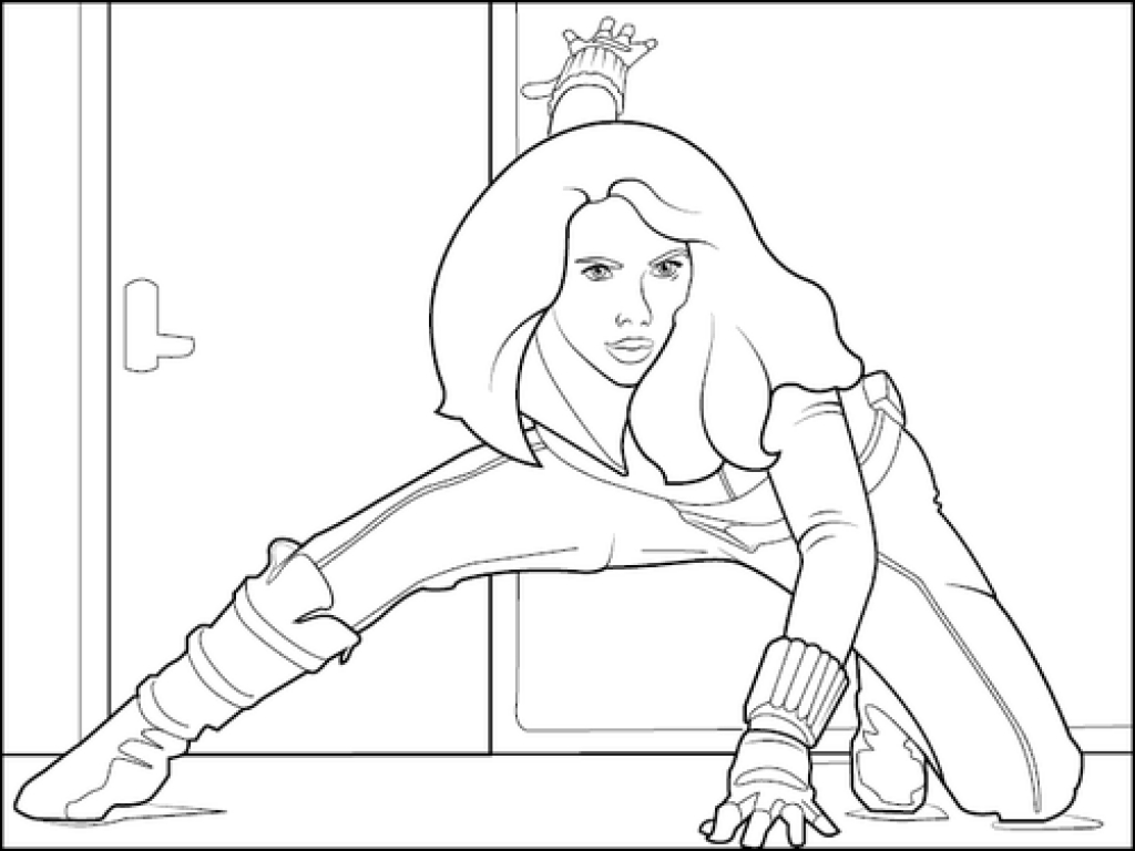 1024x768 Avengers Nick Fury Coloring Page For Black Widow Pages
