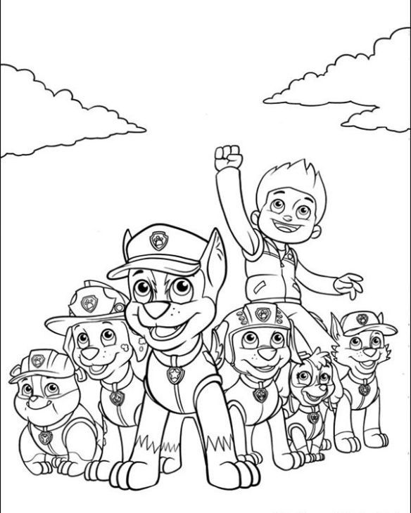584x730 Paw Coloring Pages Free Nick Jr Paw Patrol Printable Coloring Page