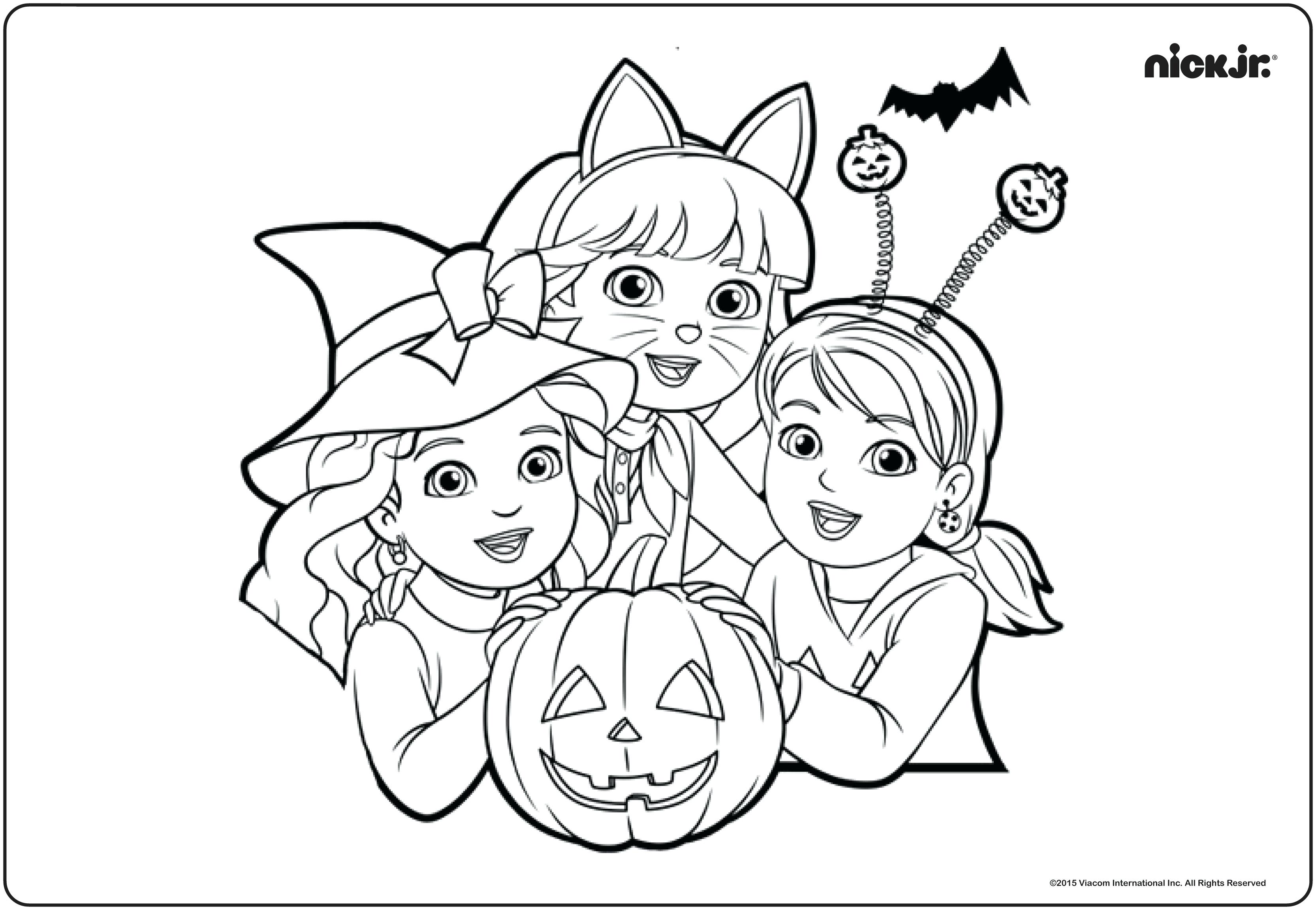 3332x2304 Nick Jr Coloring Pages Scary Pumpkins Halloween Nickelodeon 2 Top