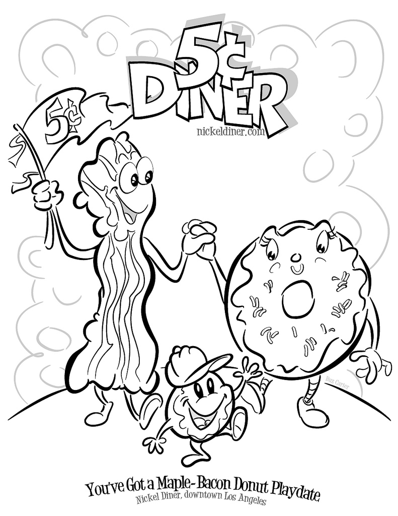 791x1024 Nickel Diner's Famous Maple Bacon Donut (Coloring Book