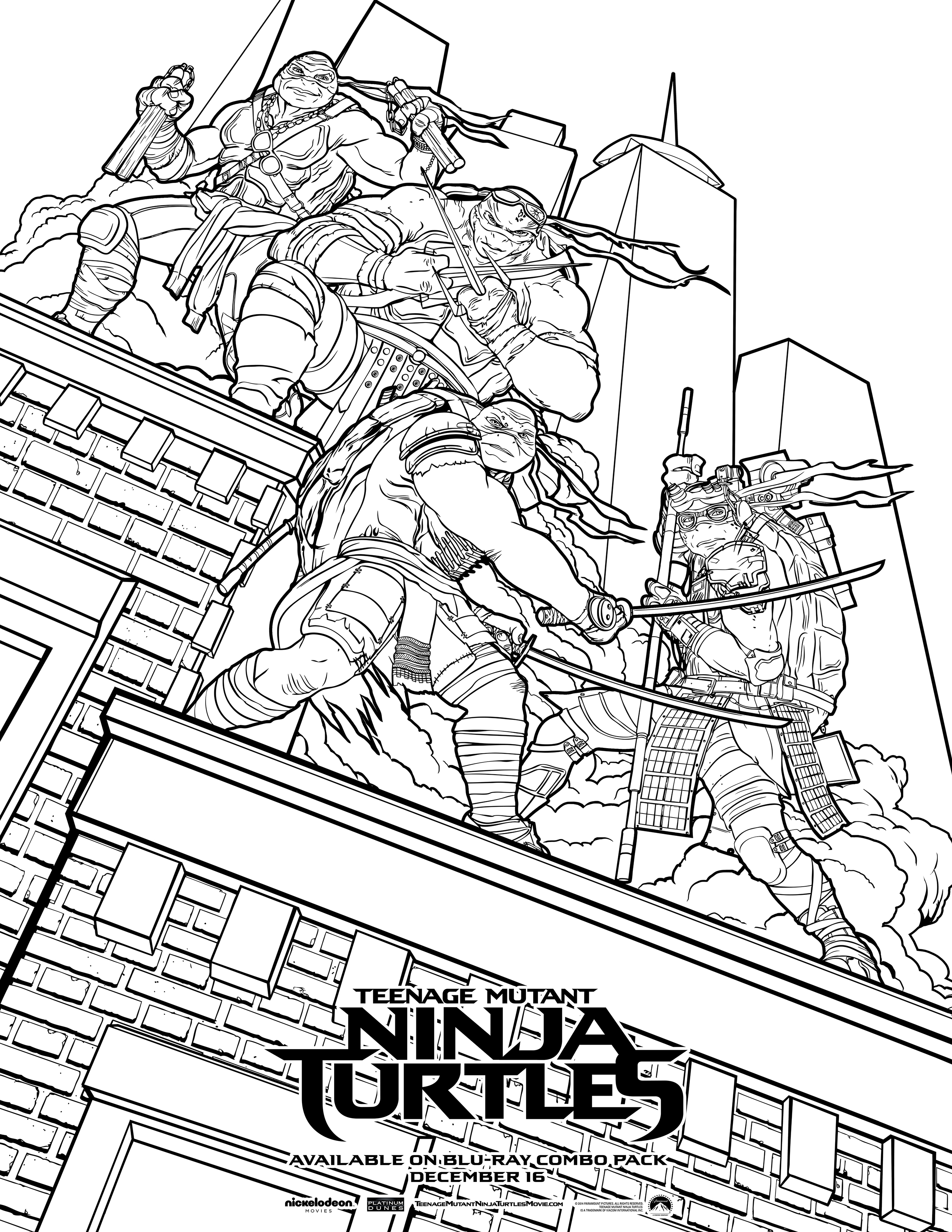 2550x3300 Nickelodeon Ninja Turtles Coloring Pages