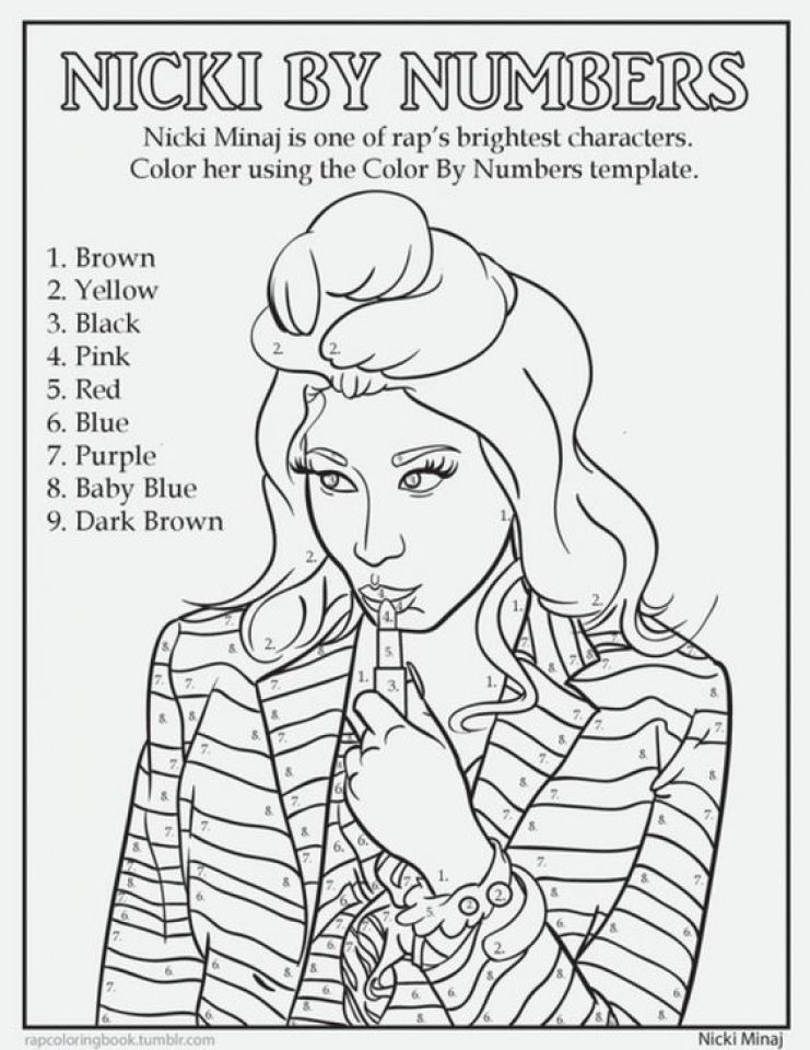 741x960 Nicki Minaj Coloring Pages To Print 95792 For Nicki Minaj Coloring