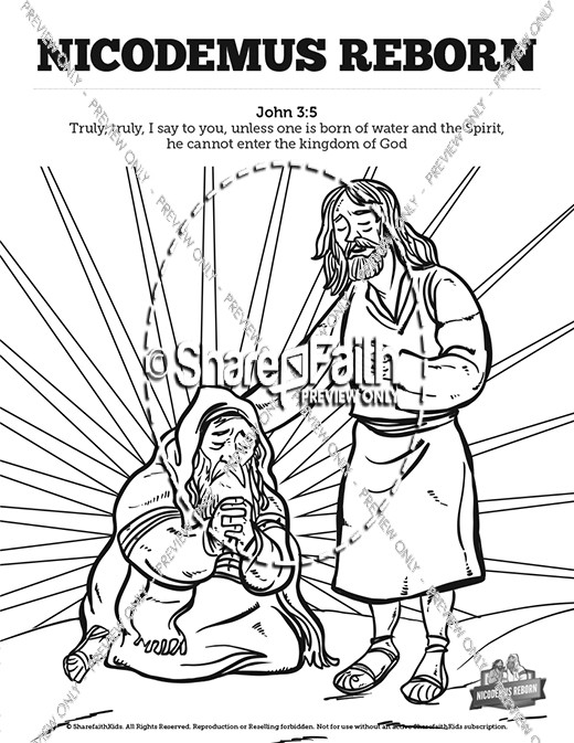 520x673 John 3 Nicodemus Bible Sunday School Coloring Pages Sunday