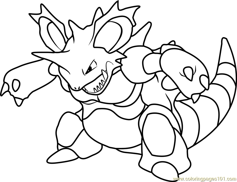800x616 Nidoking Pokemon Coloring Page