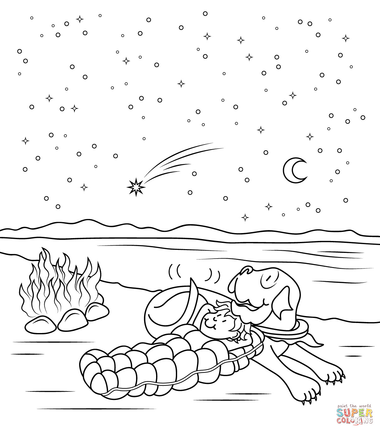 1210x1375 Night Coloring Pages Tixac