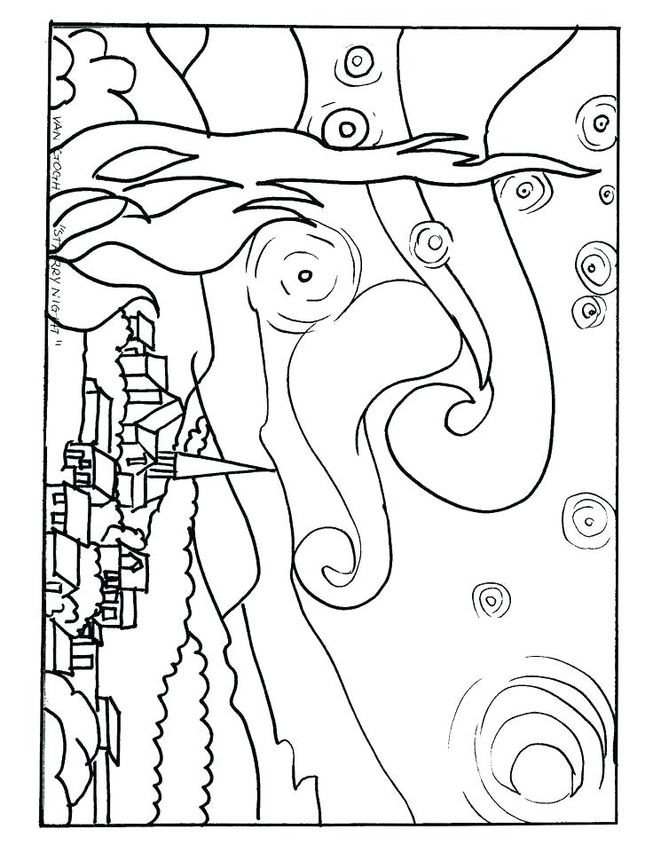 736x952 And Coloring Pages Starry Night Coloring Page Amazing Starry Night