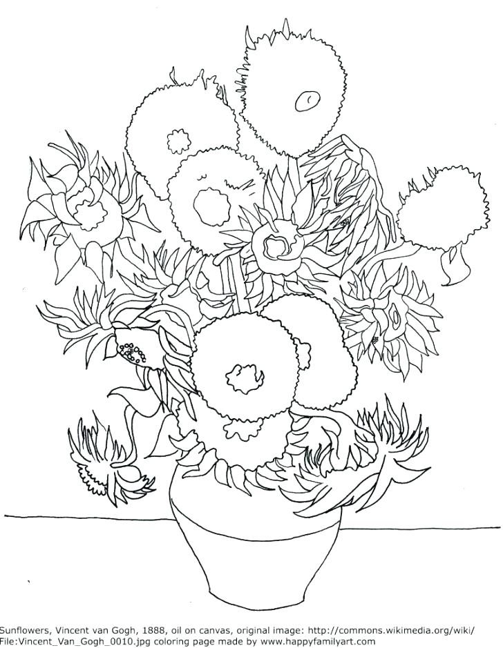 728x939 Starry Night Coloring Pages Van Coloring Page Famous Paintings