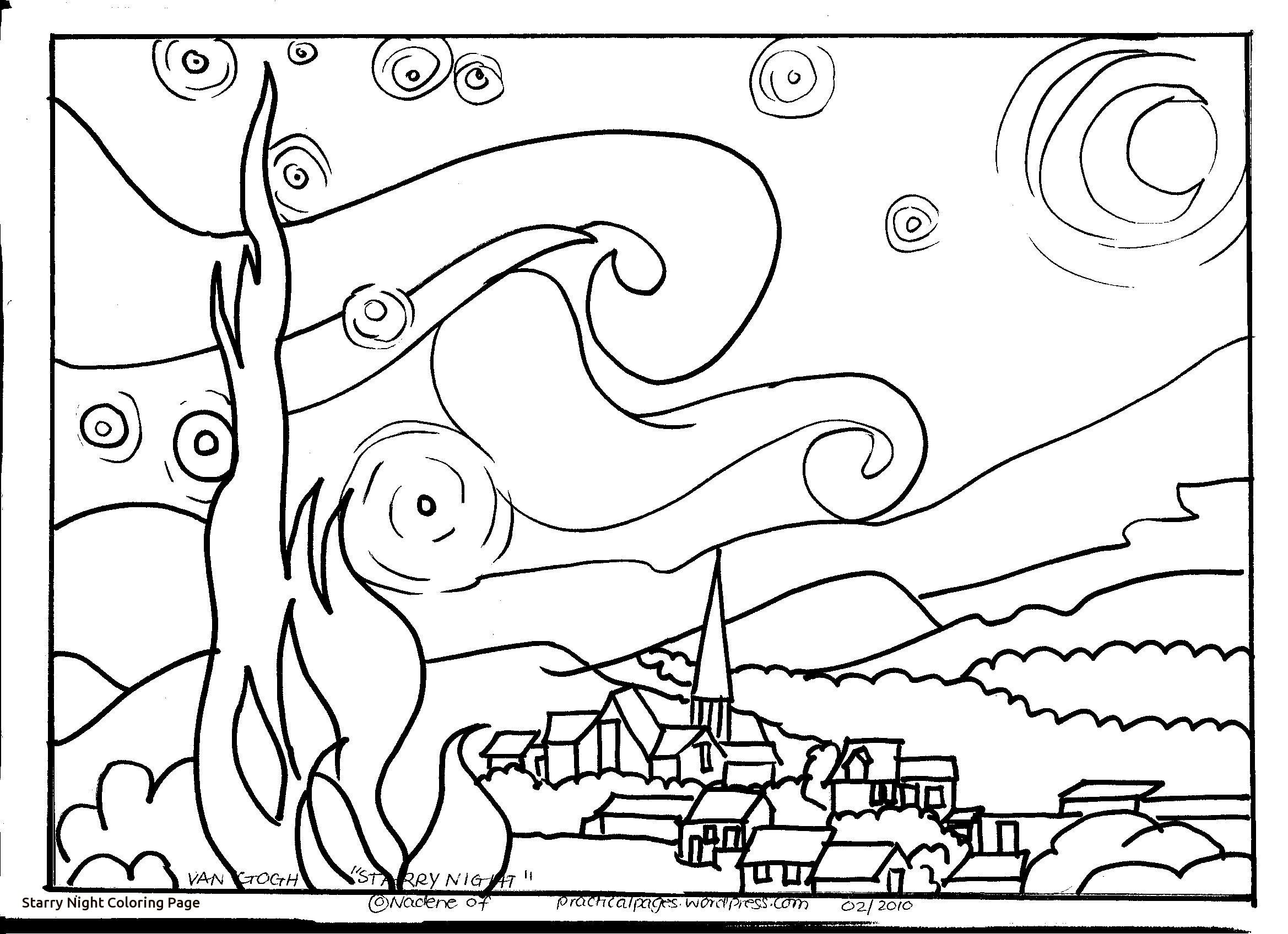 2338x1696 Van Gogh Starry Night Coloring Page Collection Of Sky Coloring