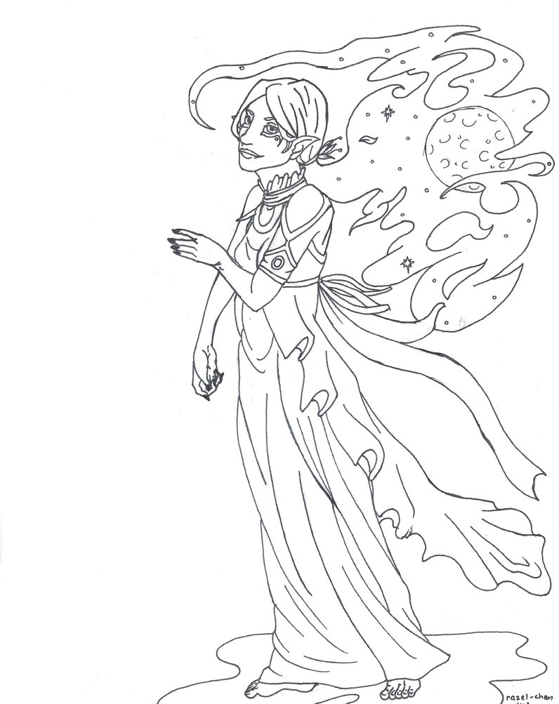 796x1003 Night Elf Coloring Page By Razel Chan