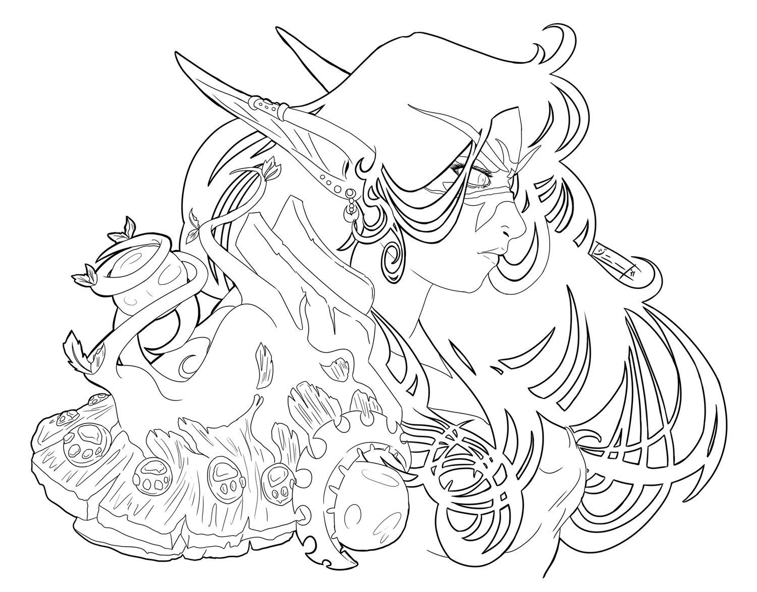 1500x1172 Art Nouveau Inspired Deco Amp Art Night Elf And Doodles