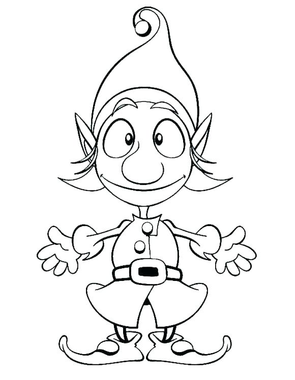 580x748 Elf Coloring Page Elf Coloring Pages For Preschool