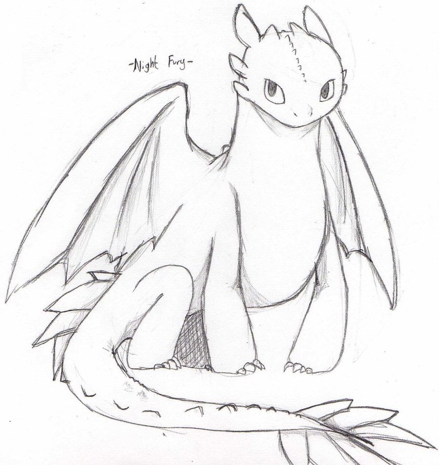 868x920 Night Fury Dragon Drawing