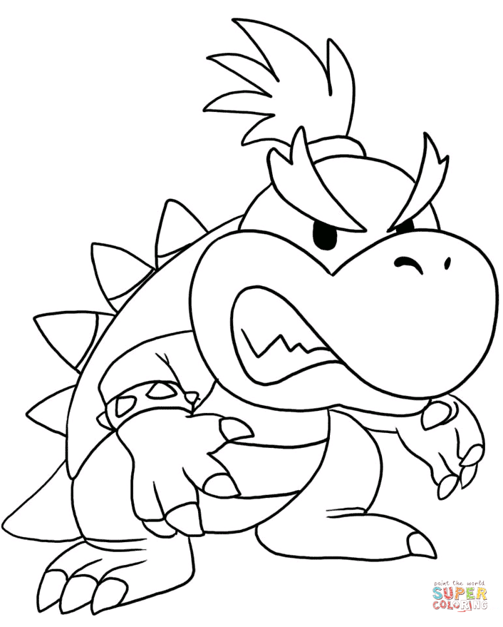 706x879 Bowser Coloring Pages Free Regarding Page Idea 4