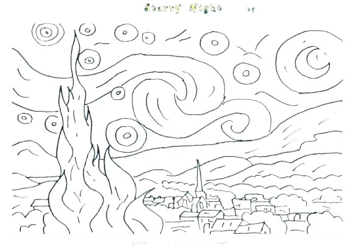 700x494 Starry Night Coloring Pages Starry Night Coloring Page Van Starry