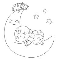 200x200 Bedtime Coloring Pages Surfnetkids
