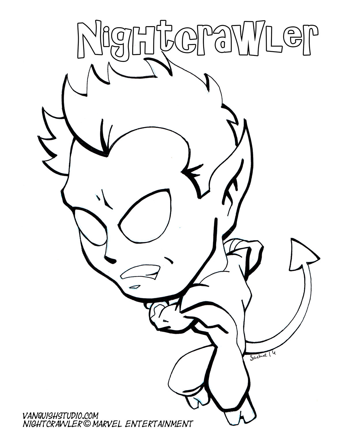 1200x1553 Nightcrawler Coloring Page Vanquish Studio