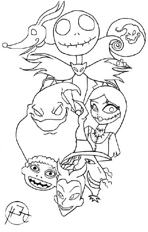 490x768 The Nightmare Before Christmas Coloring Pages Many Interesting