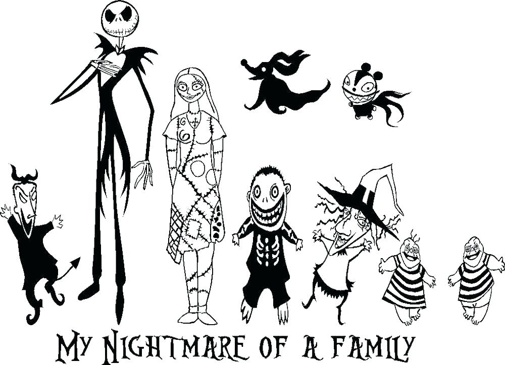 1000x724 The Nightmare Before Christmas Coloring Pages With Nightmare