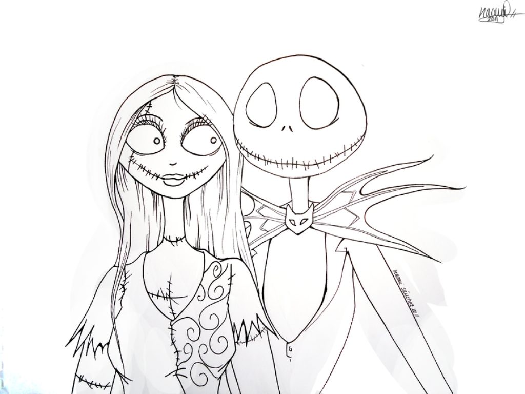 1024x768 Jack Skellington From Nightmare Before Christmas Coloring Page