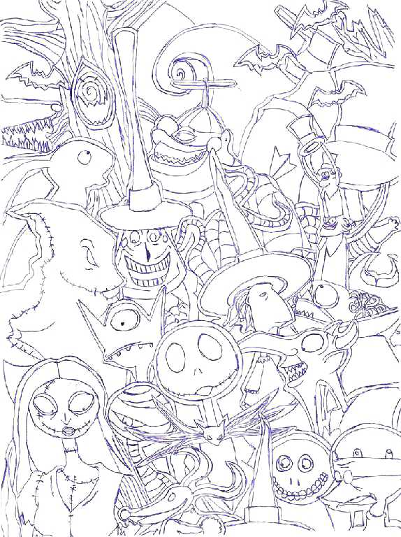 574x768 Nightmare Before Christmas Coloring Book The Nightmare Before
