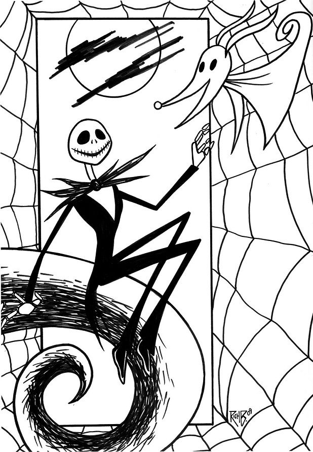 618x891 Jack Nightmare Before Christmas Coloring Pages Jack Skellington