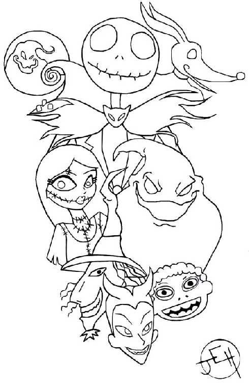 Nightmare Before Christmas Printable Coloring Pages