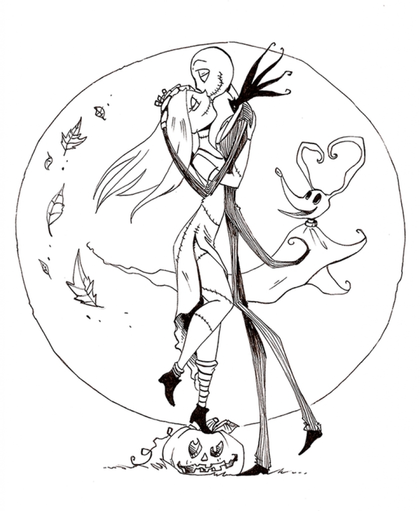 841x1024 Free Printable Easy Adult Coloring Pages Nightmare Before