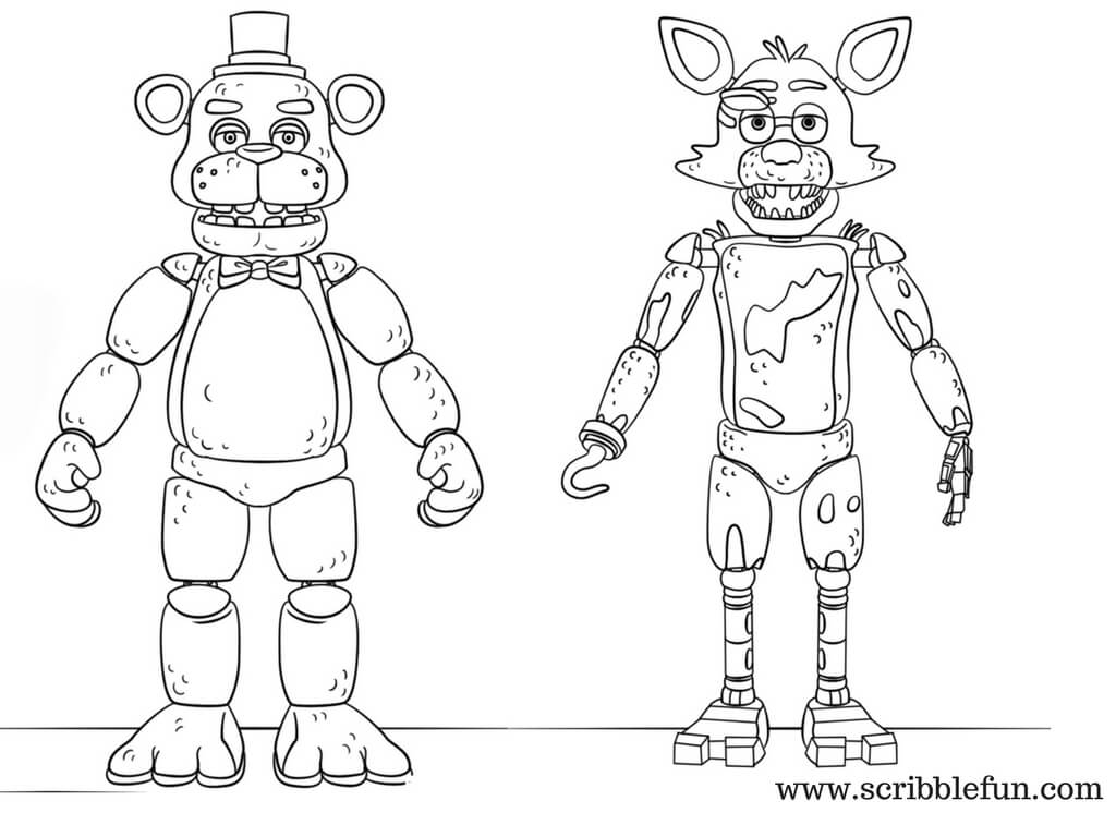 1024x768 Free Printable Five Nights At Freddy's Coloring Pages (Fnaf