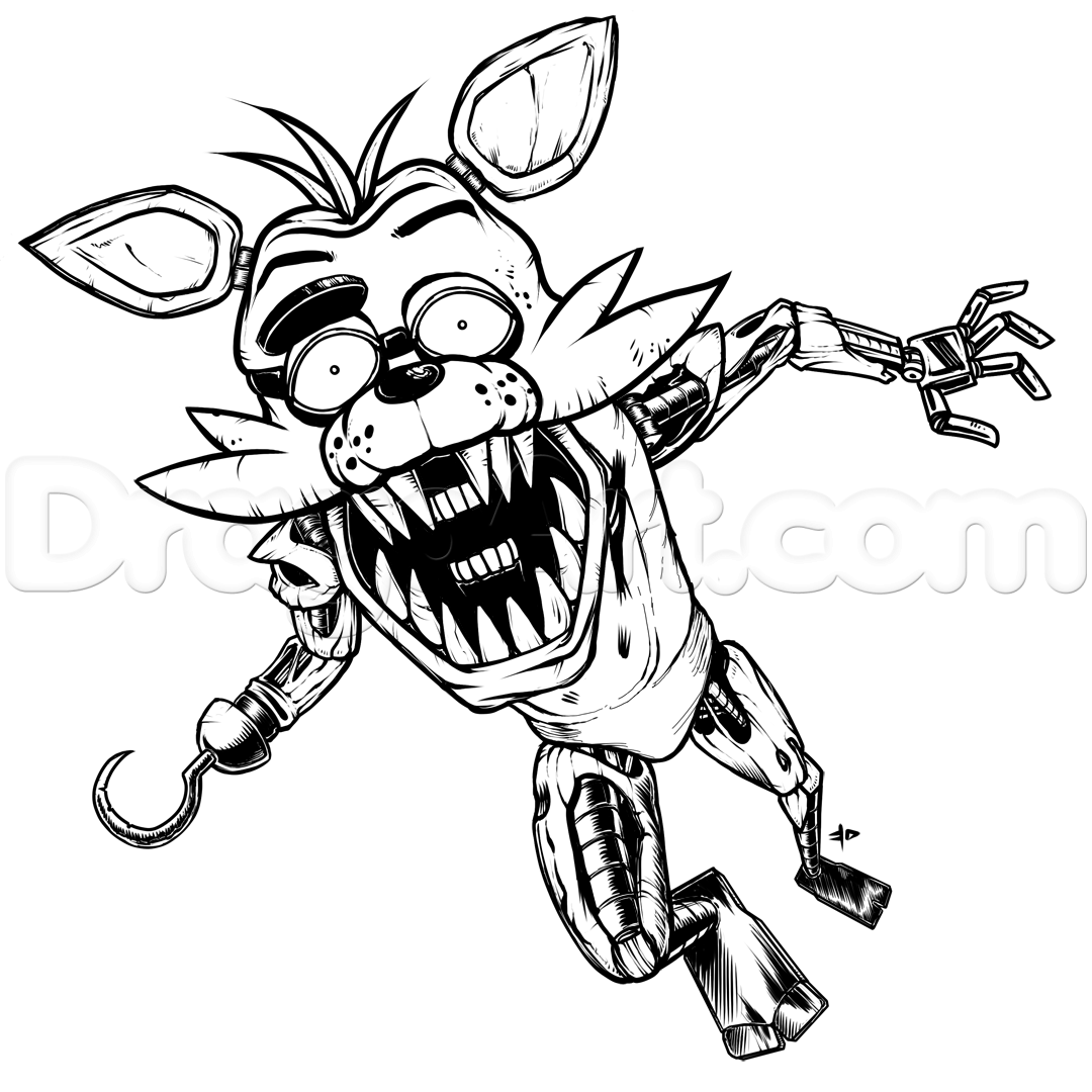1080x1080 Announcing Five Nights At Freddy S Coloring Pages Foxy How To Draw