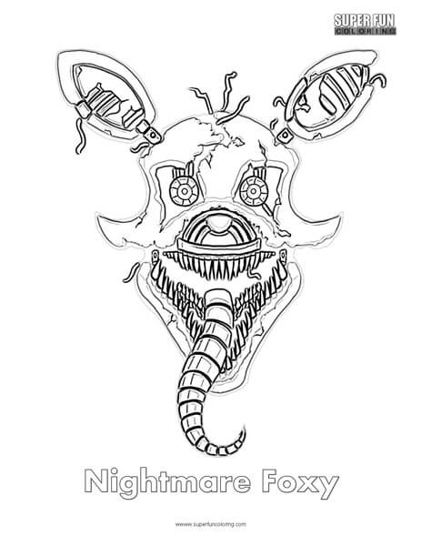 464x600 Nightmare Foxy Coloring Sheet