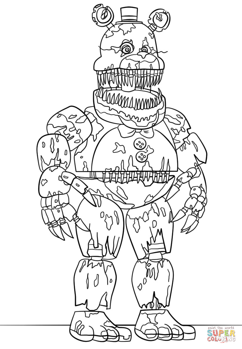824x1186 Nightmare Fredbear Coloring Page Fnaf Foxy Pages