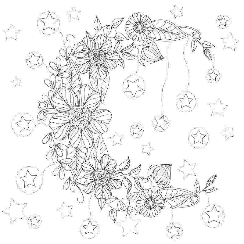 800x800 Moon Coloring Pages